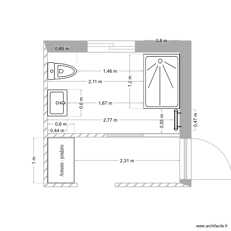 SALLE D EAU. Plan de 