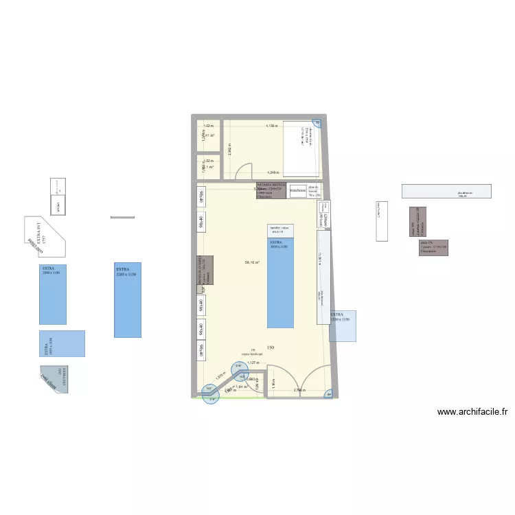 commerce20. Plan de 4 pièces et 64 m²