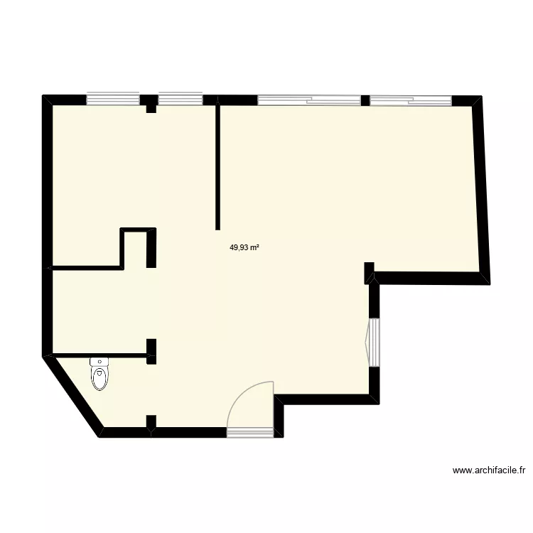 Cabourg vide. Plan de 1 pièce et 50 m² Cabourg vide. Plan de 1 pièce et 50 m²