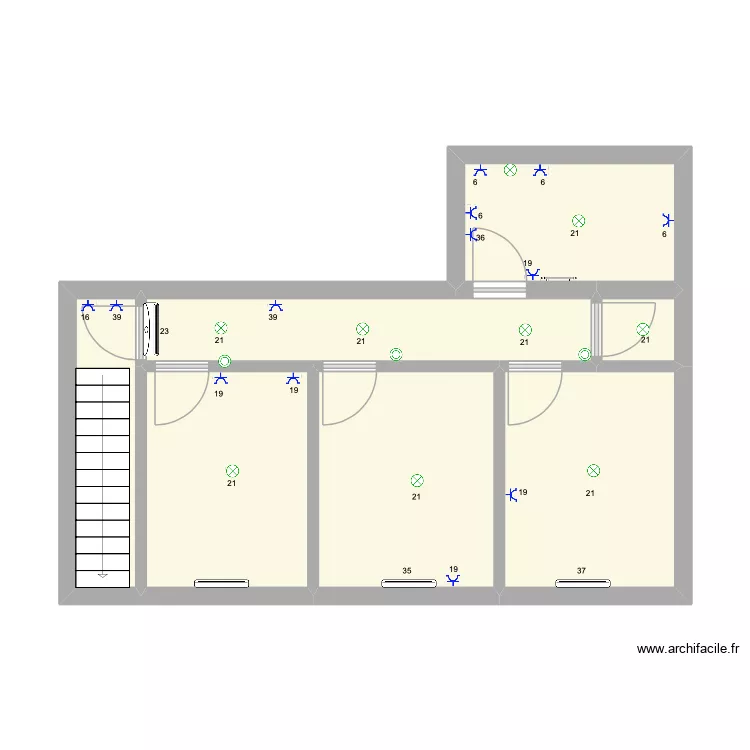 flamand 1er. Plan de 7  et 41 m²