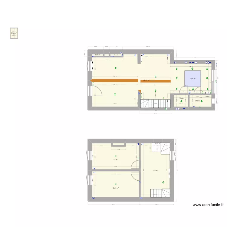 Maison 63A Le Roeulx. Plan de 13  et 100 m²