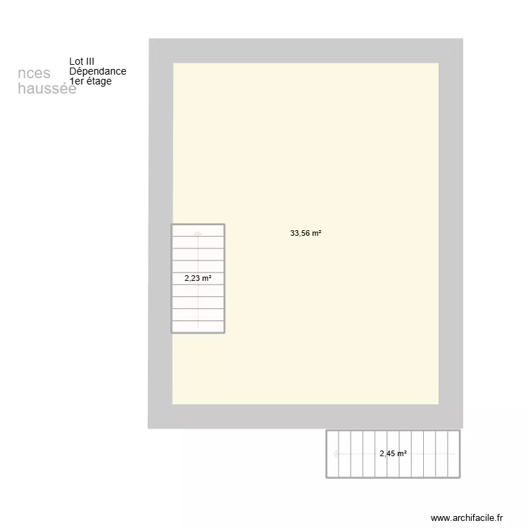 Lot III 1er &eacute;tage bucher. Plan de 