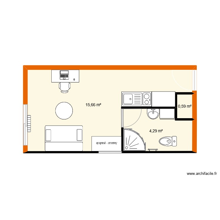 STUDIO 2DE VERSION 24.01.2026. Plan de 0 pièce et 0 m2