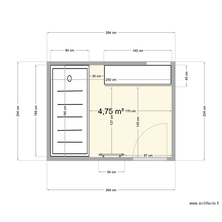 LOS BERNARDOS. Plan de 1 pièce et 5 m2