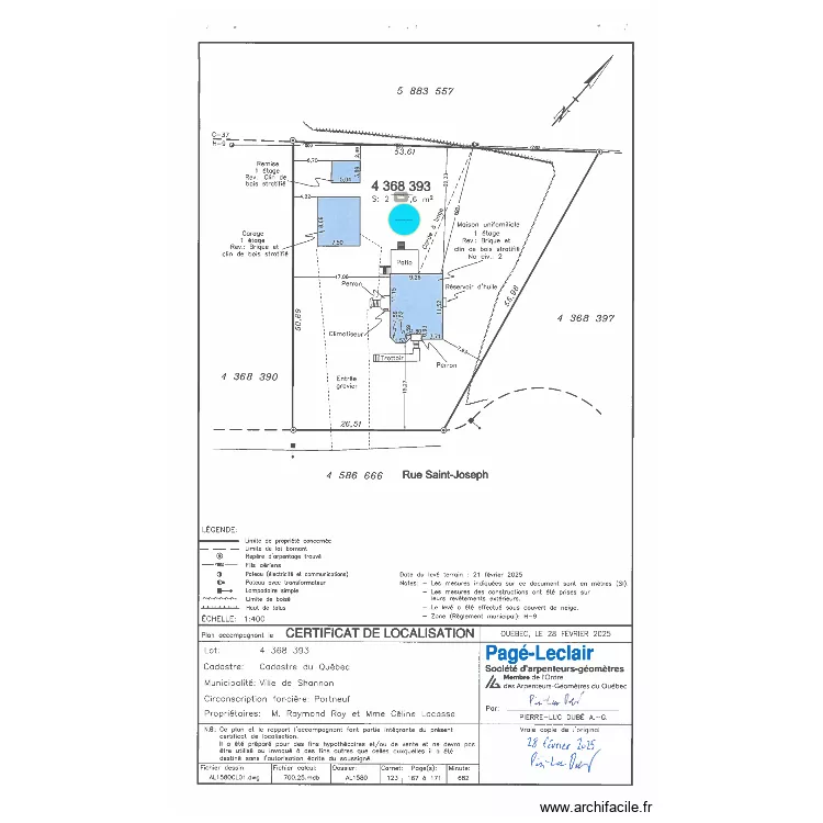 implantation piscine. Plan de 1  et 2 m²