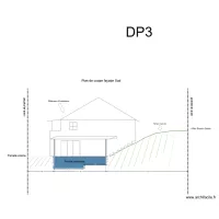 Plan de coupe fa&ccedil;ade sud