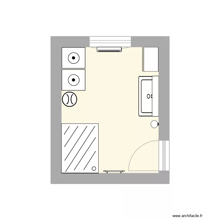 SdB Leobard 1. Plan de 1 Pièce et 7 m² SdB Leobard 1. Plan de 1 Pièce et 7 m²
