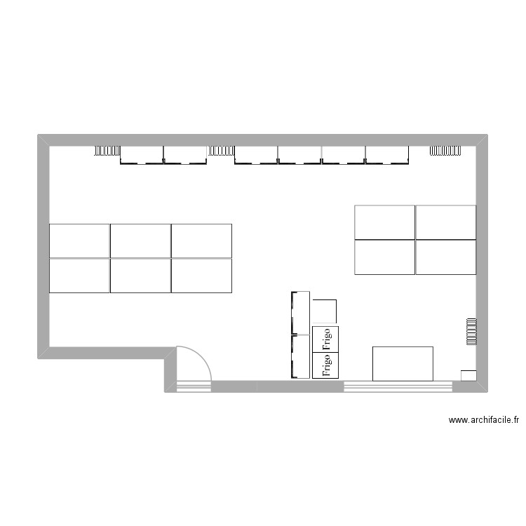 bureau. Plan de 1 pièce et 51 m2