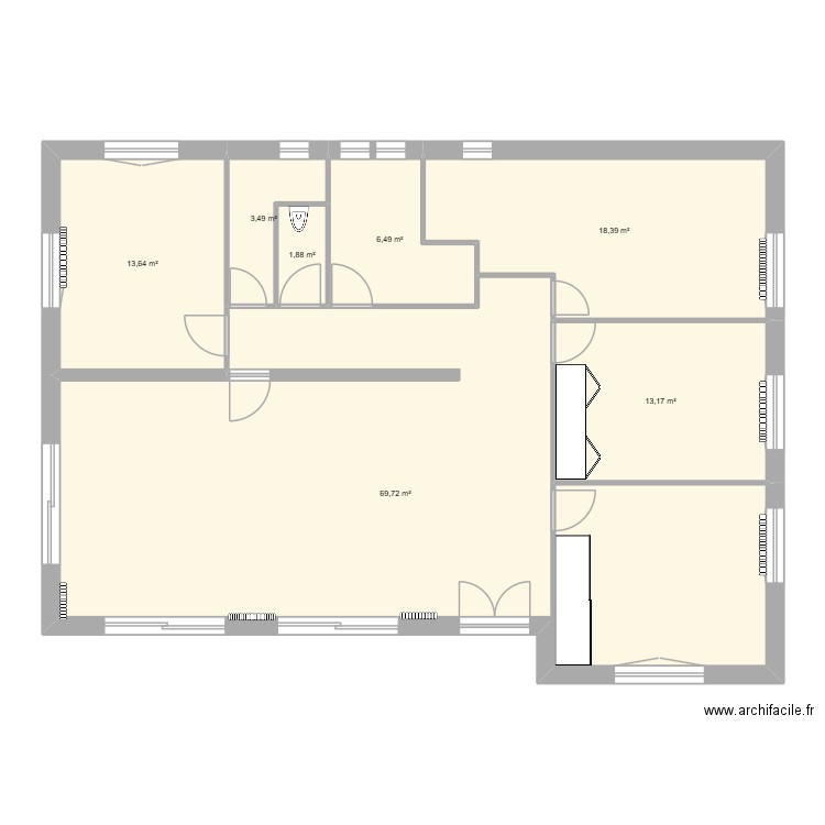 maison etage 2. Plan de 7 pièces et 127 m2