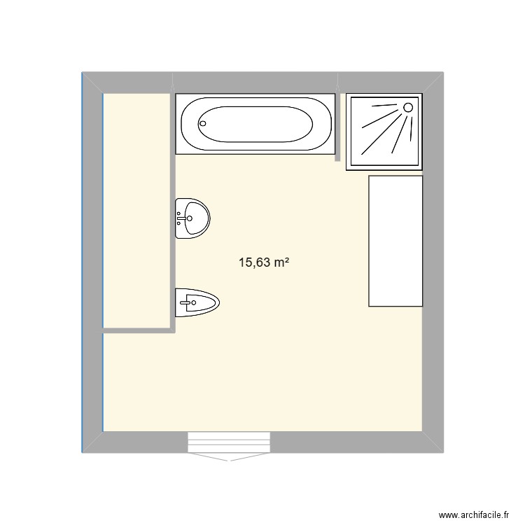 RENARD. Plan de 1 pièce et 16 m2