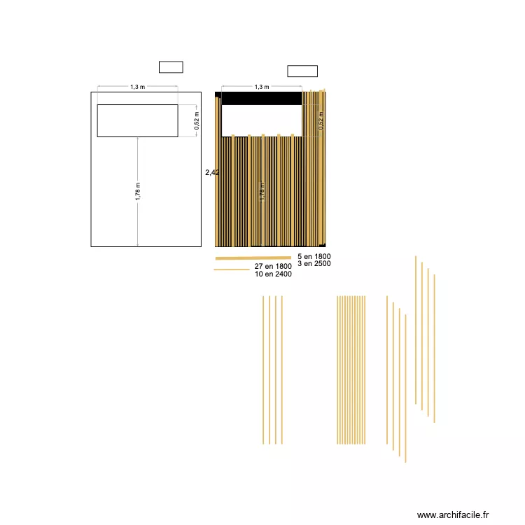 tasseaux salon. Plan de 