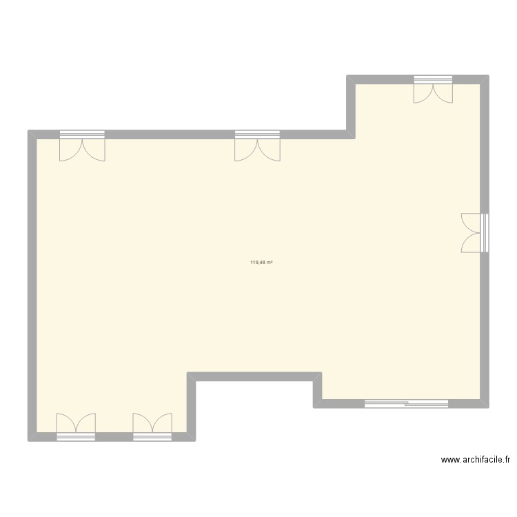 jhh. Plan de 1 pièce et 119 m2