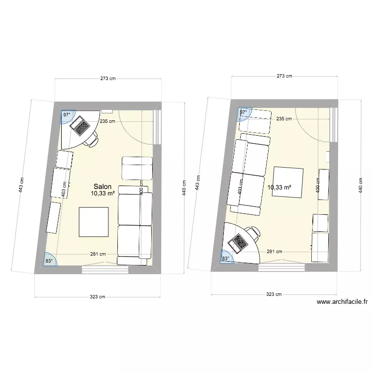 Réaménagement salon. Plan de Réaménagement salon. Plan de