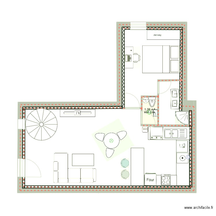 AVULLIGOZ1ER. Plan de 1 pièce et 1 m2