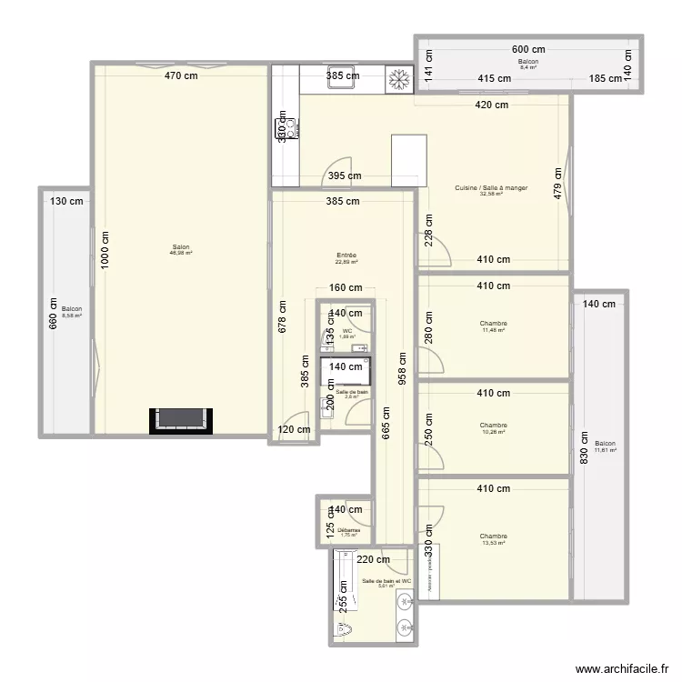 Appartement Beauséjour. Plan de 13 et 178 m² Appartement Beauséjour. Plan de 13 et 178 m²