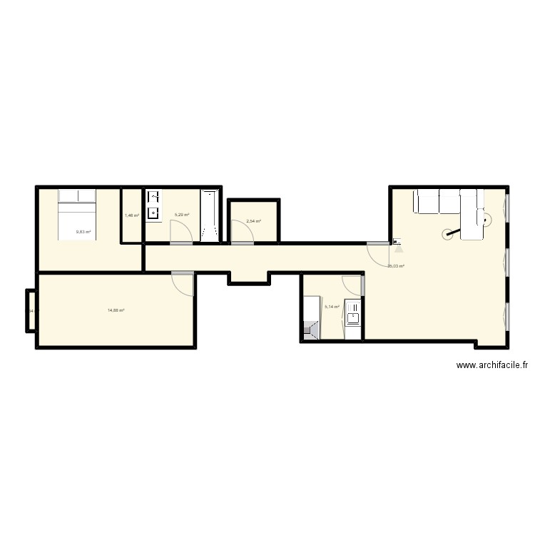 Appartement. Plan de 0 pièce et 0 m2