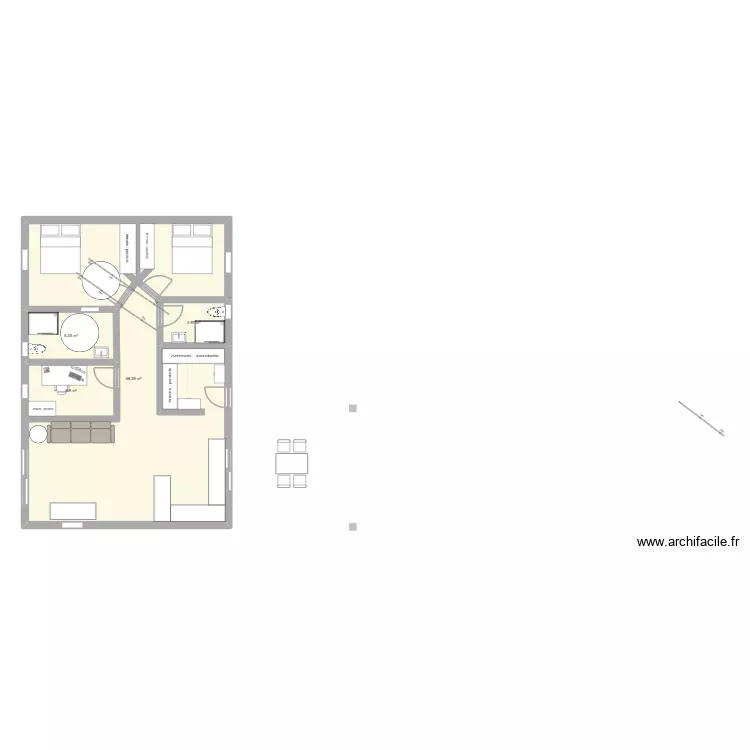 vinezac pierre. Plan de 4  et 85 m²