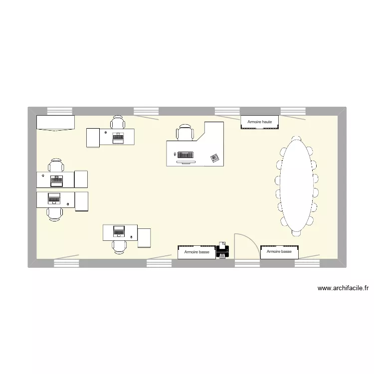 id&eacute;e 1 open space. Plan de 1  et 42 m²
