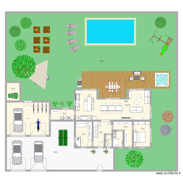 Maison 35. Plan de 19 pièces et 833 m2