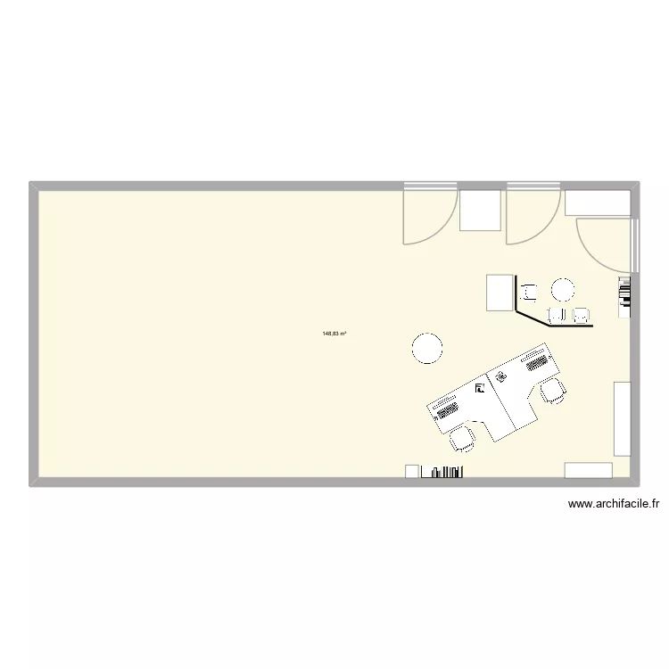 CDI Pi&egrave;re principale 2. Plan de 1  et 149 m²