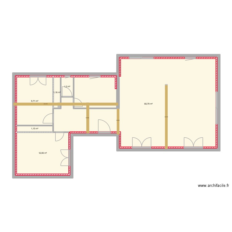 MC/JM AGRANDISSEMENT RDC. Plan de 6 pièces et 92 m2