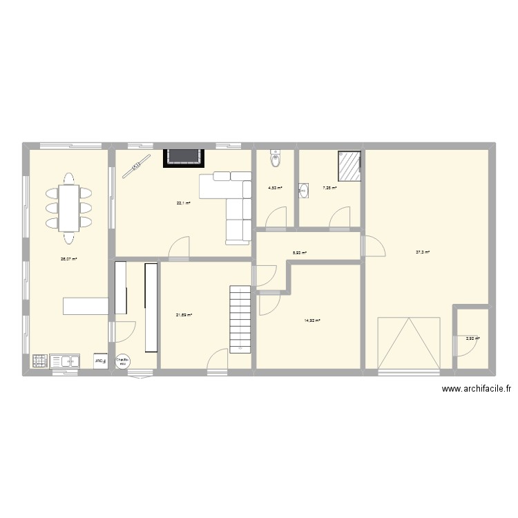 fouilloux. Plan de 9 pièces et 143 m2