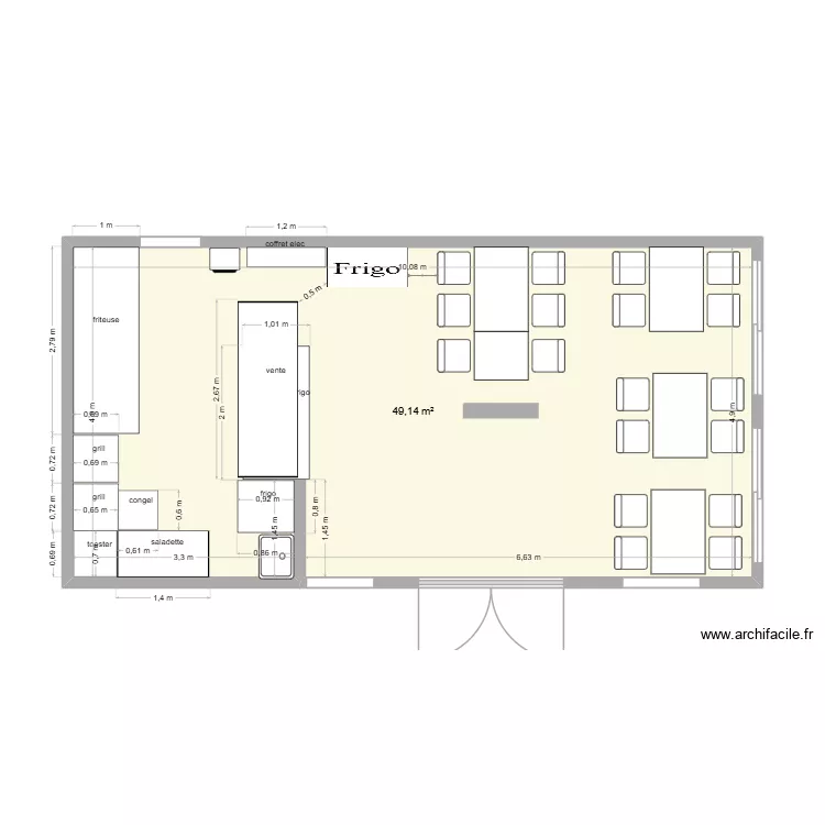 plan 47c&eacute;. Plan de 1  et 49 m²