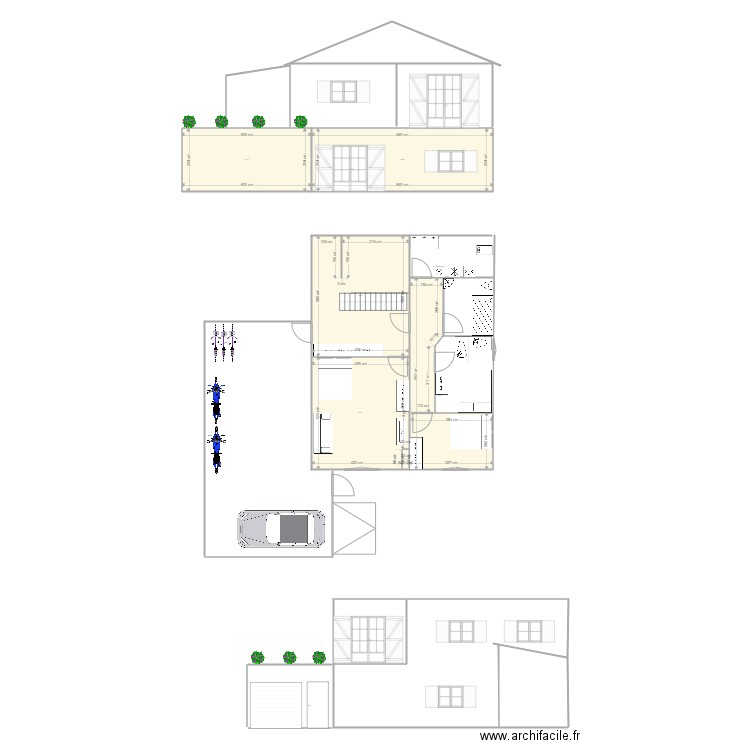 garrage maison. Plan de 6 pièces et 111 m2