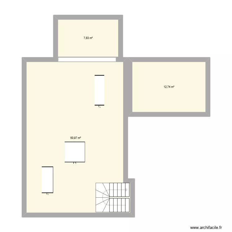 fgvf. Plan de 3  et 72 m²
