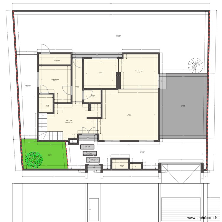 Hounmassè 1. Plan de 27 pièces et 244 m2