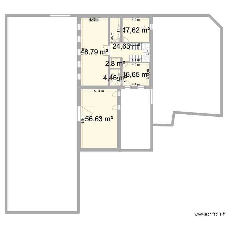 alisson rdc. Plan de 7 pièces et 172 m2