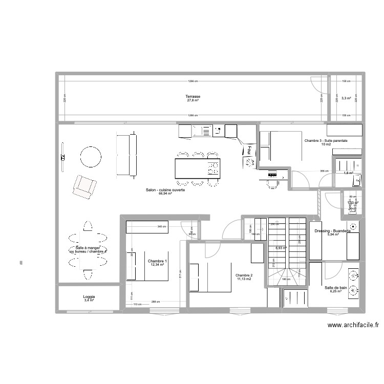 montchat 1er etage T5- plaquante. Plan de 0 pièce et 0 m2