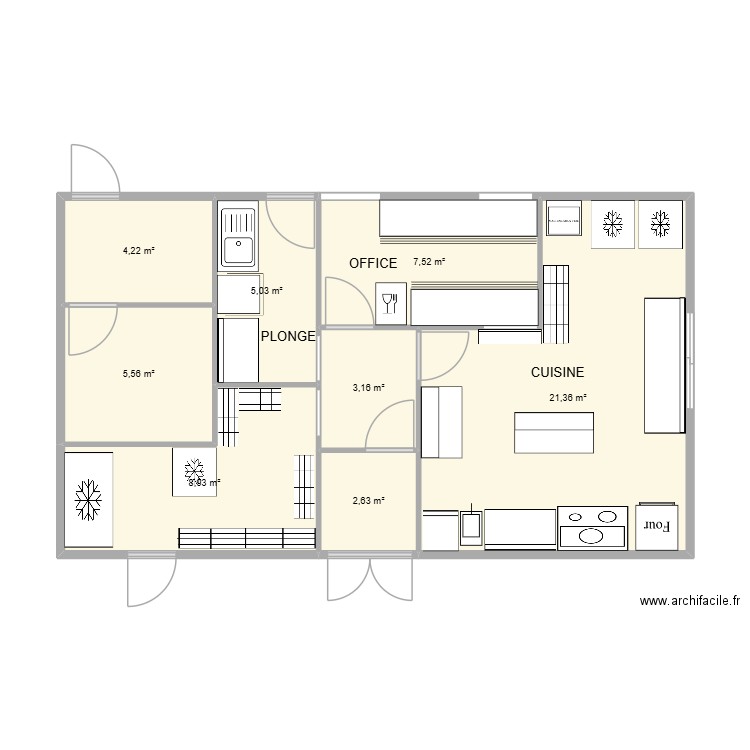 CHIRINGUITO. Plan de 8 pièces et 58 m2