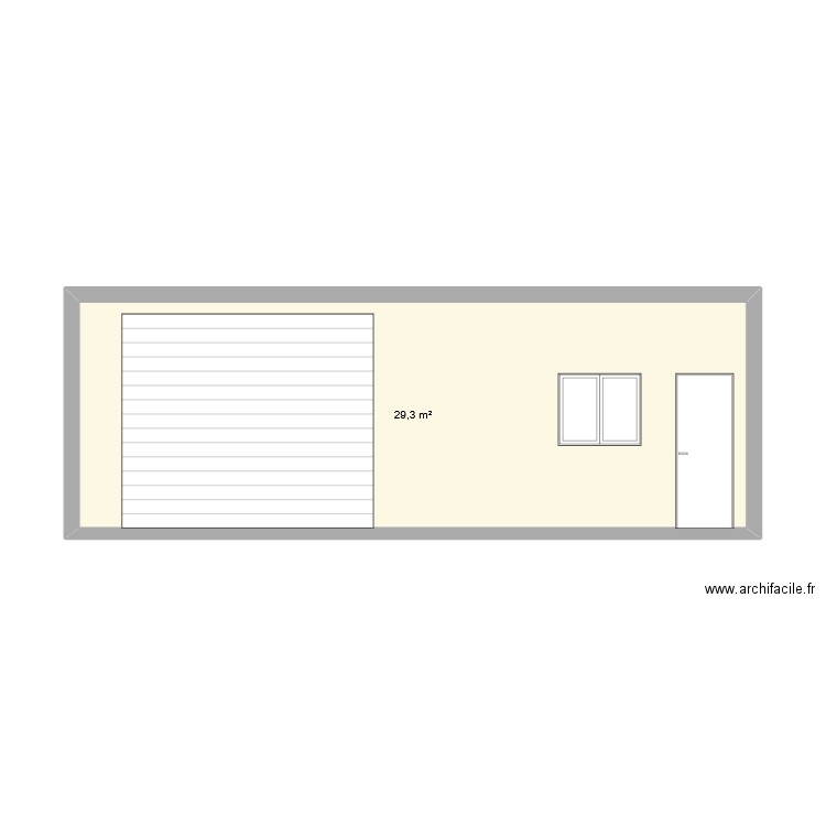 F/B. Plan de 1 pièce et 29 m2