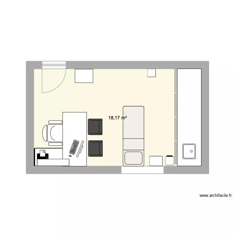 Cabinet. Plan de 1 et 18 m² Cabinet. Plan de 1 et 18 m²