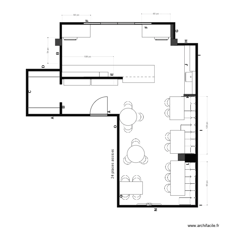 bertrand cuisine vide. Plan de 