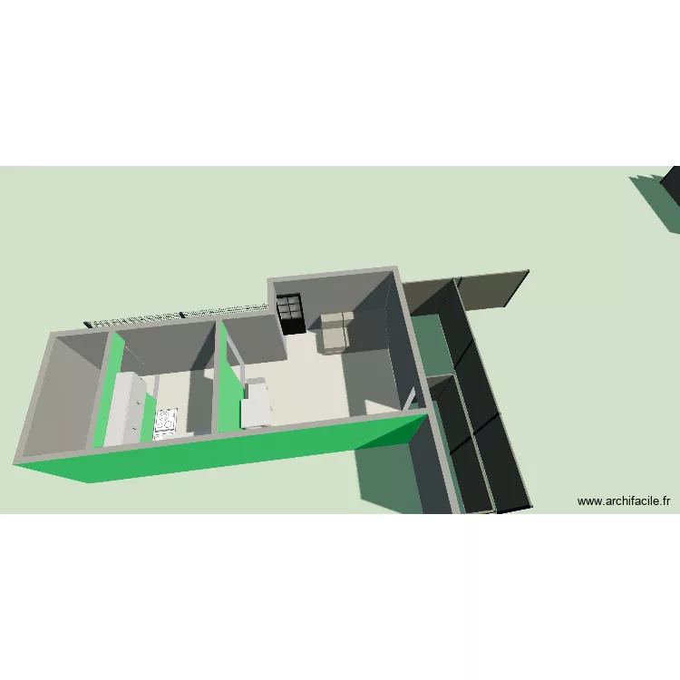 studio2. Plan de 3 Pièces et 24 m²