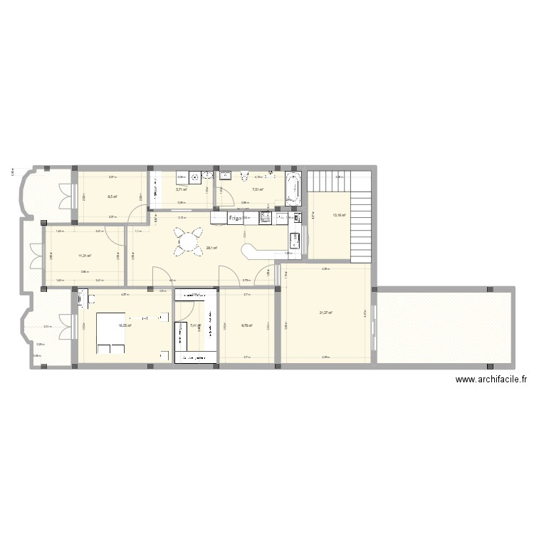 Bouaine. Plan de 24 pièces et 337 m2