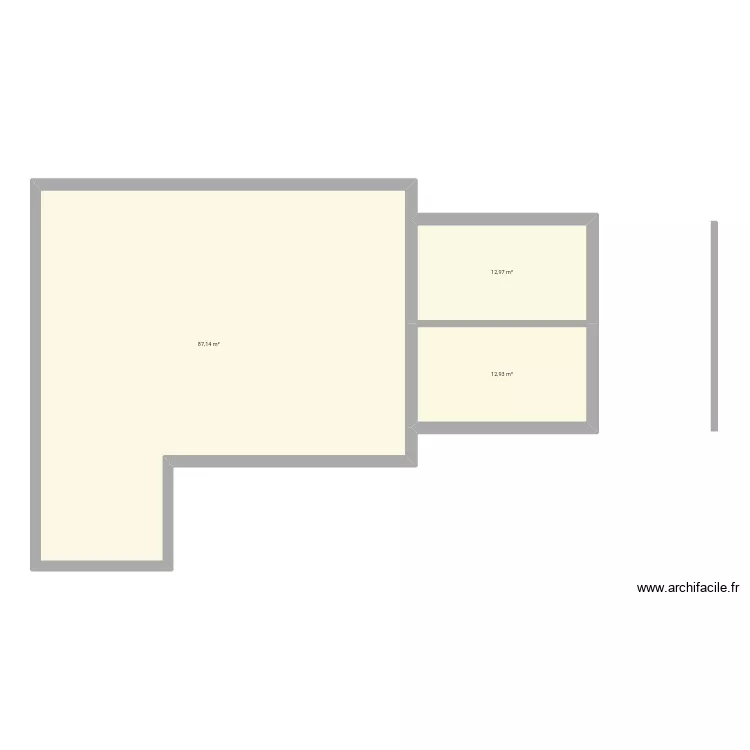 Extension maison. Plan de 3  et 113 m²