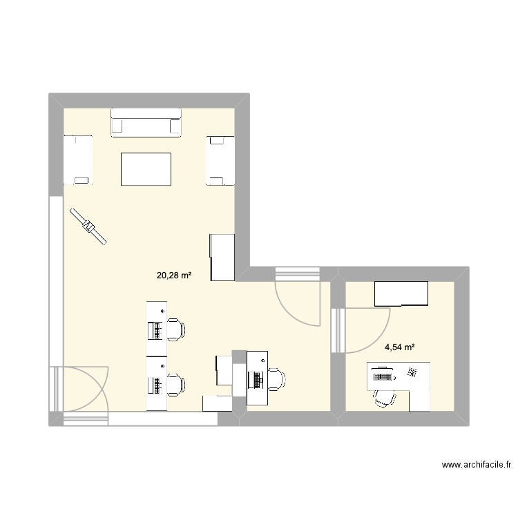 plan agence best drive. Plan de 2 pièces et 25 m2