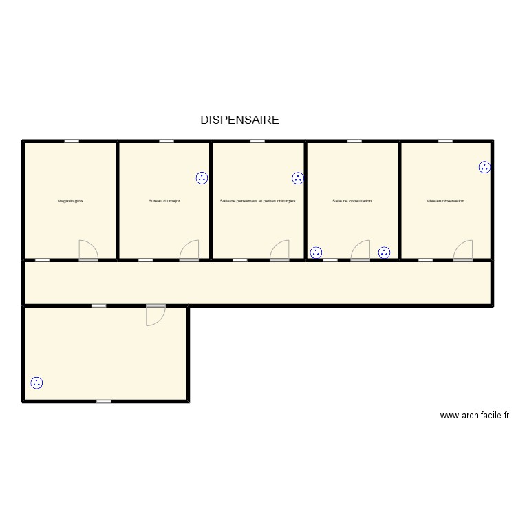 circuit prise  DISPENSAIRE Manoukpon. Plan de 7 pièces et 160 m2