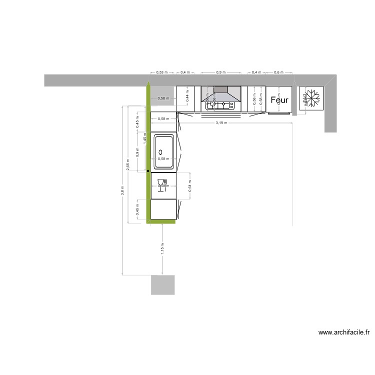 CUISINE VERRIERE MONTCOCU. Plan de 0 pièce et 0 m2