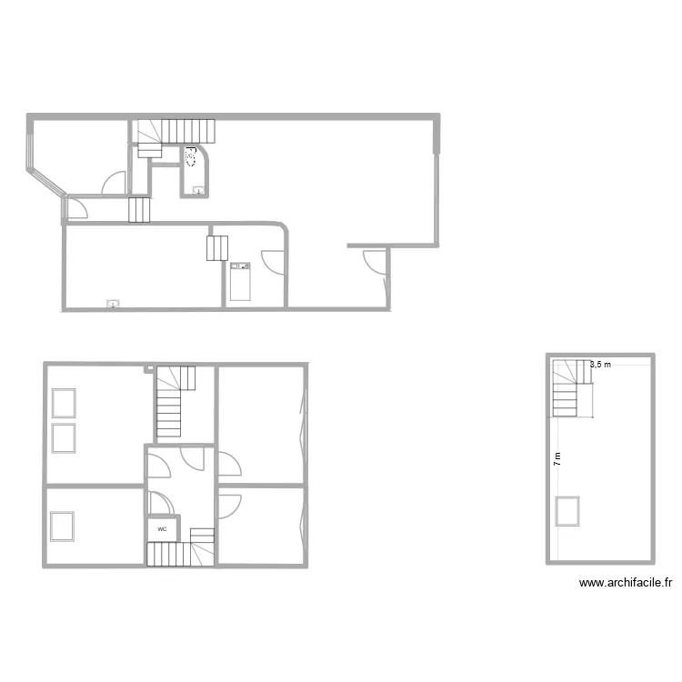 Plan maison. Plan de 7 et 74 m² Plan maison. Plan de 7 et 74 m²