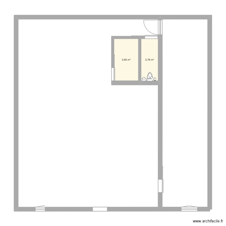 maison de 2026. Plan de 2 pièces et 7 m2