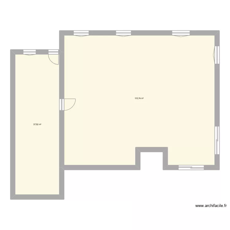 Senargent. Plan de 2 Pièces et 154 m²