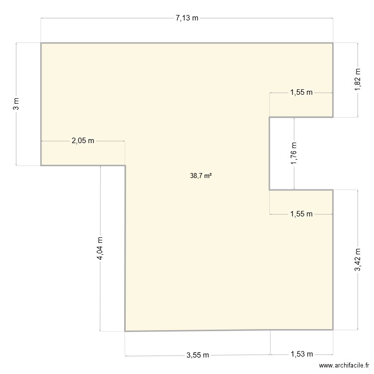 Wenger fourques. Plan de 1 pièce et 39 m2