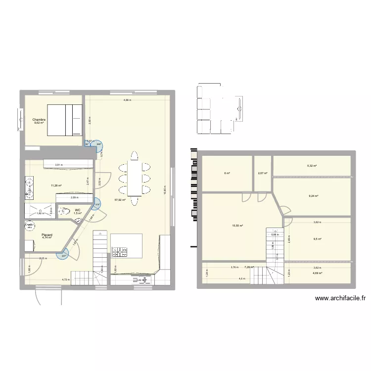 Projet Maison Final v2. Plan de 14  et 146 m²