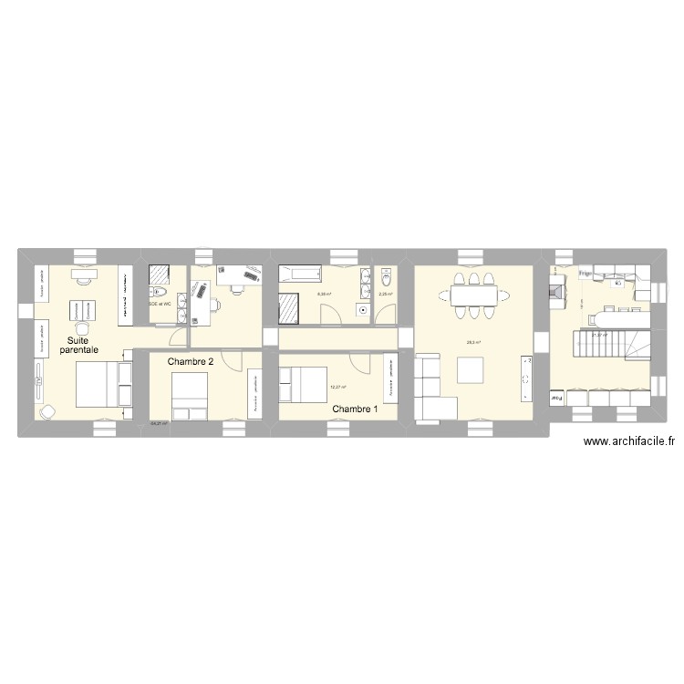 Plans Maison Coloc escalier EXT. Plan de 29 pièces et 334 m2