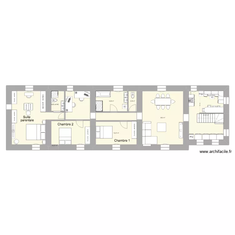 Plans Maison Coloc escalier EXT. Plan de 
