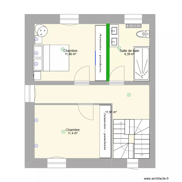 saint martin 2.solairua_vBerr1. Plan de 4  et 41 m²